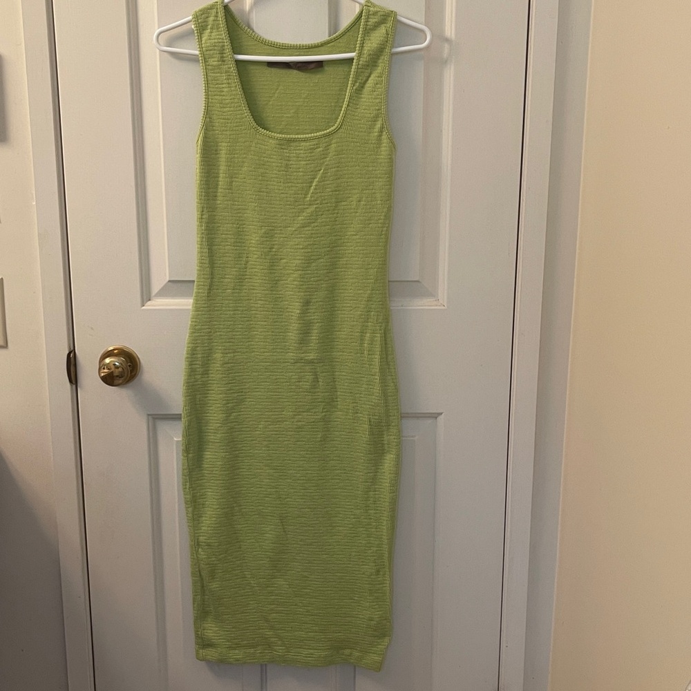 Enza Costa Green Midi Knit Dress Size XS